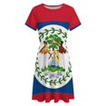 thumbnail image 4 of Belize Flag Dress Fashion Beach Short Sleeve Dresses Female Party Printed Sundress, 4 of 7