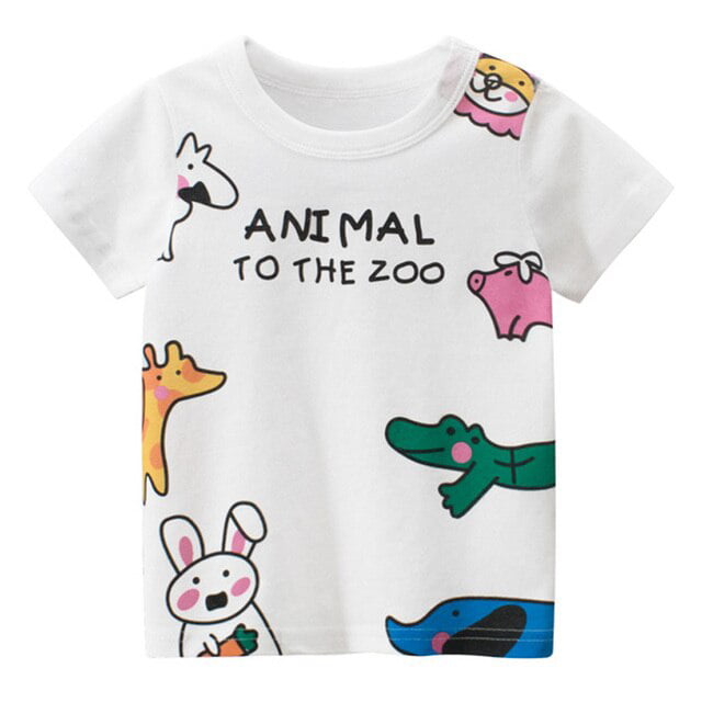 DanceeMangoo Cute T-Shirt for Kids Girls Animal Zoo Child Tops ...