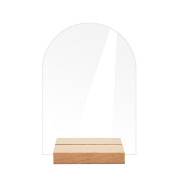 12PCS DIY Blank Acrylic Table Sign Clear Sign with Stand Transparent Arch Table Numbers Table Card Wedding Decoration,C
