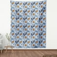 thumbnail image 4 of Ambesonne Cat Fabric by the Yard Upholstery, Cartoon Kitty Animals Drawing, 2 Yards, Orange Azure Blue, 4 of 5