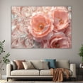 thumbnail image 6 of Mudket Embossed Peach Peony Flower Canvas Wall Art, Floral Wall Decor, Framed Ready to Hang Artwork for Living Room Bedroom Luxury Decor - 12"L x 8"W, 6 of 10