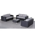 thumbnail image 4 of Living Source International 7 Piece Rattan Sofa Seating Group with Cushions (Black), 4 of 6