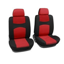 Unique Bargains Universal Black Red Front Car Seat Cover Kit Flat Cloth Fabric Seat Protector Pad for Car Truck SUV