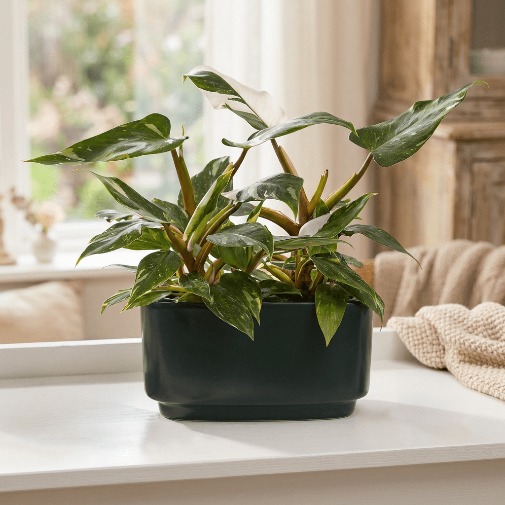 Green Circle Growers 10" Fancy Philo White Princess Duo, Live Indoor Tropical Houseplant