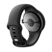 Google Pixel Watch 41 mm Black Stainless Steel Case with Black Watch Band, 1 Pack