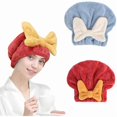 thumbnail image 1 of wonima11 2 Pack Hair Towel Wrap,Super Absorbent Hair Towel Wrap for Wet Hair. Soft and Quick Drying Hair Wrap Towels Cap for Women, All Hair, Types,Anti Frizz (Blue & Red), 1 of 1