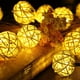 thumbnail image 1 of Rattan Lichterkette Solar Warmweiß, 20 LEDS 4.8M 2Modes Außen Lichterketten Solar Lampions Wasserdicht Weihnachtsbeleuchtung für Gärten Häuser Outdoor (Warmweiß), 1 of 5