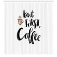thumbnail image 3 of Ambesonne Coffee Shower Curtain, Brush Style Writing, 69"Wx70"L, Black White Brown, 3 of 3