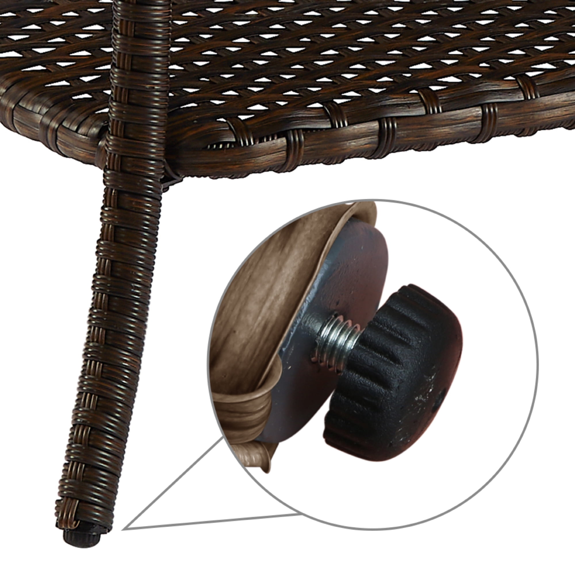 PARKWELL Outdoor Wicker Coffee Table Full Wicker Table Top Rattan Patio Coffee Table, Brown
