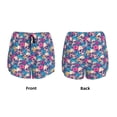 thumbnail image 5 of Lsque Skull blue leaf Printed Women's Running Shorts with Liner Pockets,Elastic Quick Dry Workout Athletic Gym Yoga Shorts,Womens High Waist Shorts-Large, 5 of 9