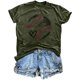 thumbnail image 1 of Mujeres Impreso Casual Top, Manga Corta Crew Cuello Blusa para la Primavera Y el Verano Desgaste, Ligero Imitación Algodón Moda Tee, 1 of 2