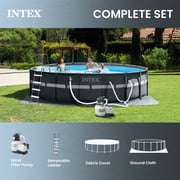 INTEX 18ft x 52in Ultra XTR Above Ground Swimming Pool, Sand Filter Pump, Cleaning Maintenance Kit