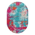 thumbnail image 3 of Unique Loom Azalea Collection Area Rug - Kyushu (4' x 6' Oval Turquoise/Light Blue), 3 of 7