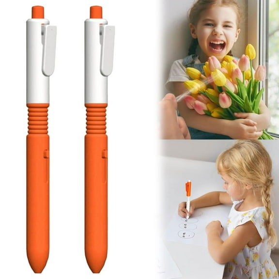 2Pcs Creative Water Gun Pen Orange office supplies, 2X Pens Office&Craft&Stationery, Orange