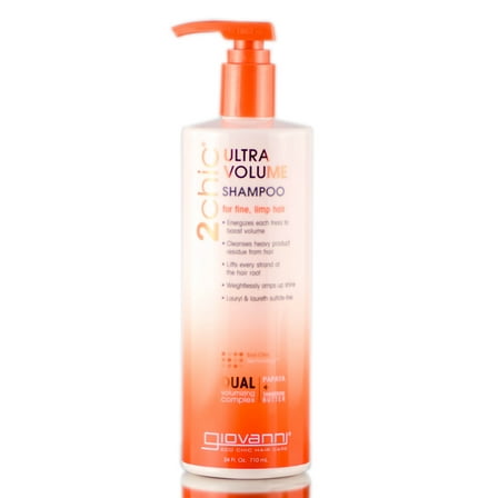GIOVANNI 2chic Ultra Volume Shampoo 24 oz for Fine Hair Tangerine, Papaya Butter