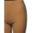 thumbnail image 4 of A2Y Women's Basic Solid Premium Cotton Mid Thigh High Rise Biker Bermuda Shorts Coffee S, 4 of 5