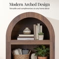 thumbnail image 4 of Best Choice Products 72" Tall Narrow Arched Pantry Cabinet w/ Door, 4-Tier Storage Cabinet w/ Shelves - Walnut, 4 of 9