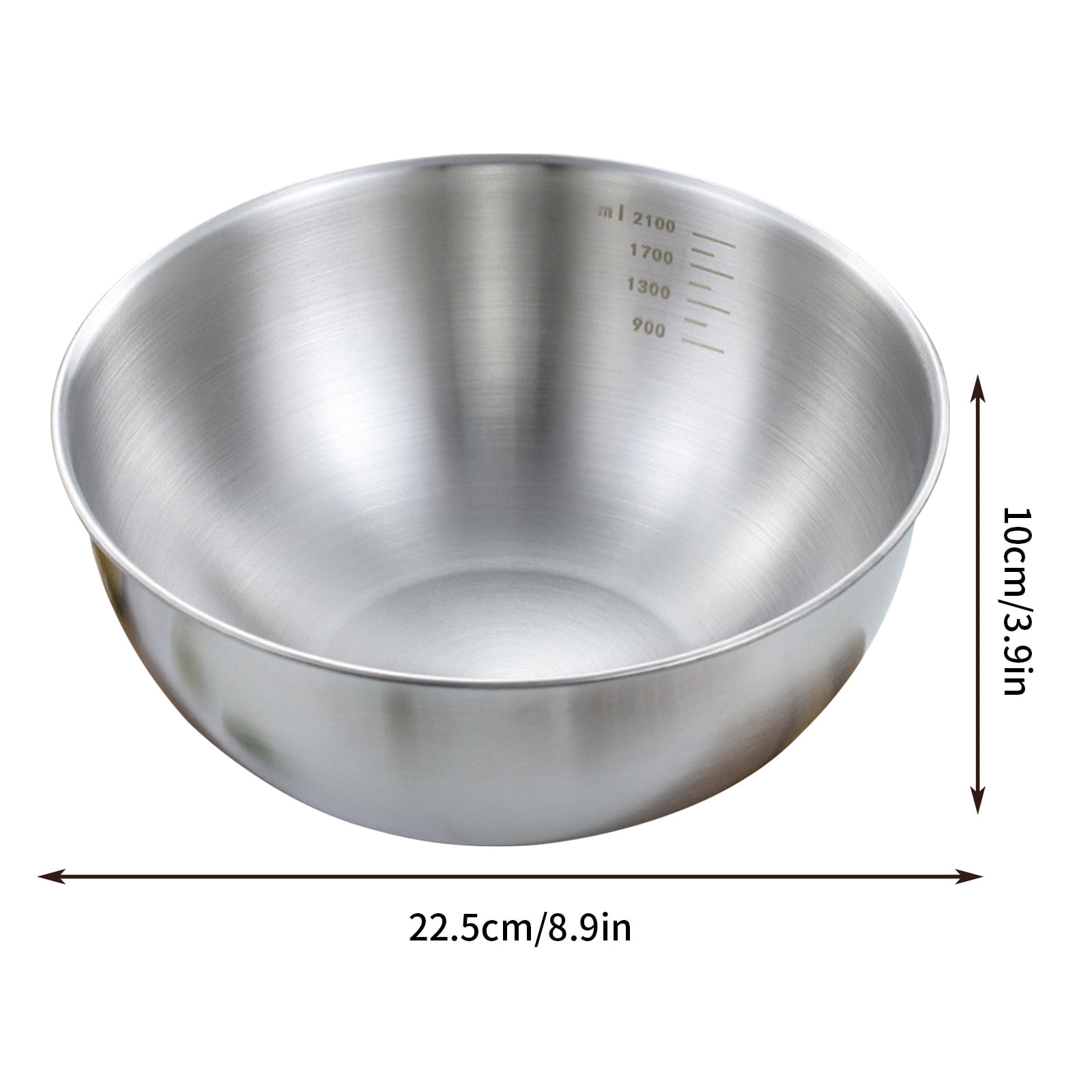 HIC Kitchen Mixing Bowl, Heavyweight 18/8 Stainless Steel, 6-Quart Capacity