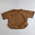 thumbnail image 2 of Zpanxa T-Shirts pour Garçons Couleur Unie Été Mince Manches Courtes Décontracté Col Rond Haut en Coton 5 Ans, 2 of 7