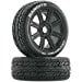 Duratrax Bandito 1:8 Scale RC Buggy Tires with Foam Inserts, C3 Super Soft Compound, Mounted on Black Wheels (Set of