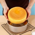 thumbnail image 4 of 4 Pcs Round Golden Cake Pan Carbon Steel Removable Bottom Cheesecake Pans(6&4 Inch), 4 of 6