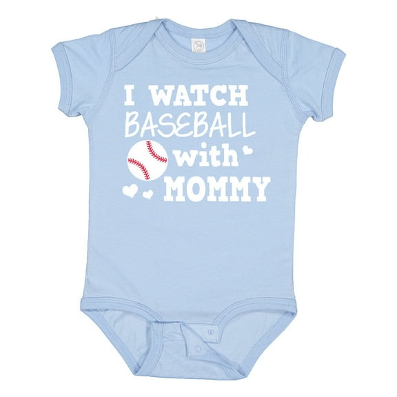 Inktastic I Watch Baseball with My Mommy Boys or Girls Baby Bodysuit