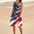 thumbnail image 3 of Milkmaid Dress Women, American Flag Casual Tank Sundress With Pockets 4Th Of July Boho Beach Tshirt Dresses Gatsby Western For Women Plus Size Dresses Casual Cocktail Dresses (L, White) ZMTing, 3 of 5