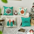 thumbnail image 5 of Christmas Throw Pillow Covers 20X20 Set of 4 Decorations Ornaments Holiday Outdoor Indoor Vintage Navidad Teal Decor for Home Couch Bed Sofa,Reindeer Marry Tree Joy, 5 of 5