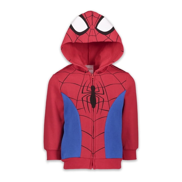 Sudadera con capucha Marvel Spider-Man de forro polar con cremallera para niños de 7 a 8 años