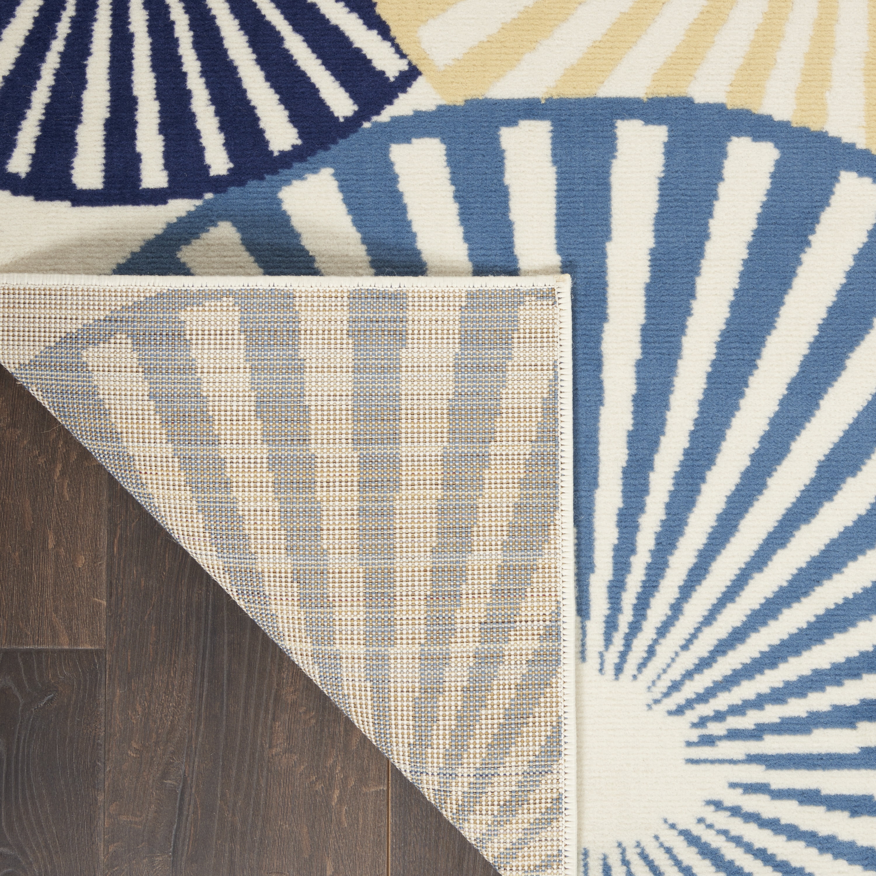 Nourison Grafix Geometric White 2'3" x 10' Area Rug, (2x10)