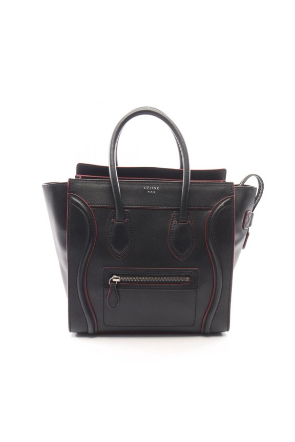 Pre-Owned Celine Luggage Micro Shopper Tote Bag Handbag Leather Women's Black 167793