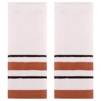 Unique Bargains Striped Set of 2 Absorbent Soft Hand Towels Beige
