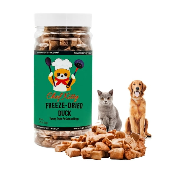 Chef Kitty Freeze Dried Cat and Dog Treats All Natural Human Grade Duck - 1.5 oz