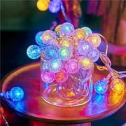 Christmas Fairy Lights 33ft 80 LED Crystal Globe USB Lights - IP64 Waterproof Party Patio Garden Decor (Multicolor)