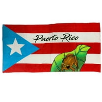 Puerto Rico Beach Towel Coqui Hoja Flag