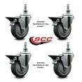 thumbnail image 2 of 4 Inch Thermoplastic Rubber 10MM Threaded Stem Caster Set with Brake, 2 of 2