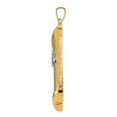 thumbnail image 2 of Finest Gold 14K Two-tone Hollow Mezuzah & Star Pendant, 2 of 4