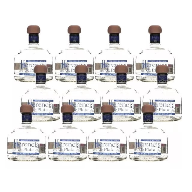 Pack De 12 Pzs De Mini Tequila Herencia De Plata Blanco 50ml