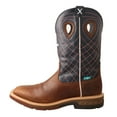 thumbnail image 2 of TWISTED X Male 12in Alloy Toe CellStretch Mocha/Navy Work Western Boots, Size: 10, Width: D, 2 of 6