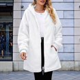 thumbnail image 4 of Sudadera con Capucha Larga y Holgada de Felpa con Cremallera para Mujer, Otoño e Invierno M, 4 of 7