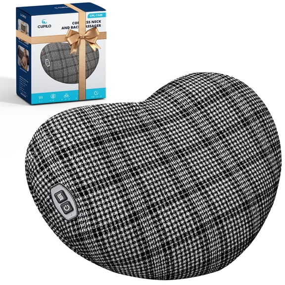 CuPiLo Back Massager for Pain Relief, Fathers Day Dad Gifts for Men, FSA Eligible HSA, Cordless 120min Neck and Back Massager, Plush Skin-Friendly Kneading Massage Pillow for Full Body Relaxation