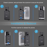 Eyoyo QR Code Scanner Bluetooth Wireless Barcode Scanner Phone Back Clip 1D 2D EAN UPC PC Warehouse Inventory Reader