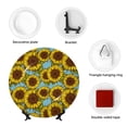 thumbnail image 4 of Kdxio Sunflowers Bone China Decorative Plate Ceramic Decorative Plate for Home Office Wall Stand Decorative Plates for Home Bedroom-7in, 4 of 6