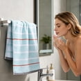thumbnail image 2 of RBCKVXZ Hand Towels - Soft Cotton | Highly Absorbent Hotel spa Bathroom Towel | Face Towels Bath | Blue, 2 of 8