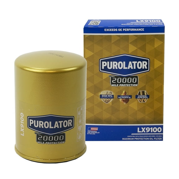 Purolator 20K LX9100 Oil Filter with 20,000 Mile Protection for Select Chevrolet, GMC, and HUMMER