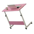 thumbnail image 2 of Table de Chevet Relevable 60 X 40cm Cadre en Métal en Forme de C Bureau Mobile pour Ordinateur Portable Canapé Maison Rose, 2 of 10