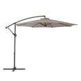 thumbnail image 3 of CorLiving 9.5ft Tilting Cantilever Outdoor Patio Umbrella with Steel Frame and 8 Support Arms, Grey, 3 of 10