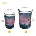 thumbnail image 5 of Haiem Boat Lighthouse Storm Waves Leather Dirty Clothes Laundry Basket,Sturdy & Waterproof,Collapsible Round Design For Efficient Space Management,Multi-Purpose Storage Basket, 5 of 8