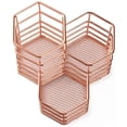thumbnail image 4 of MINKUROW Metal Pen Pot,Holder Fashion Openwork Round Iron Art Writing Tool Holder Desk Organiser Pen Holder Organiser Makeup Brush Holder Rose Gold, 4 of 8