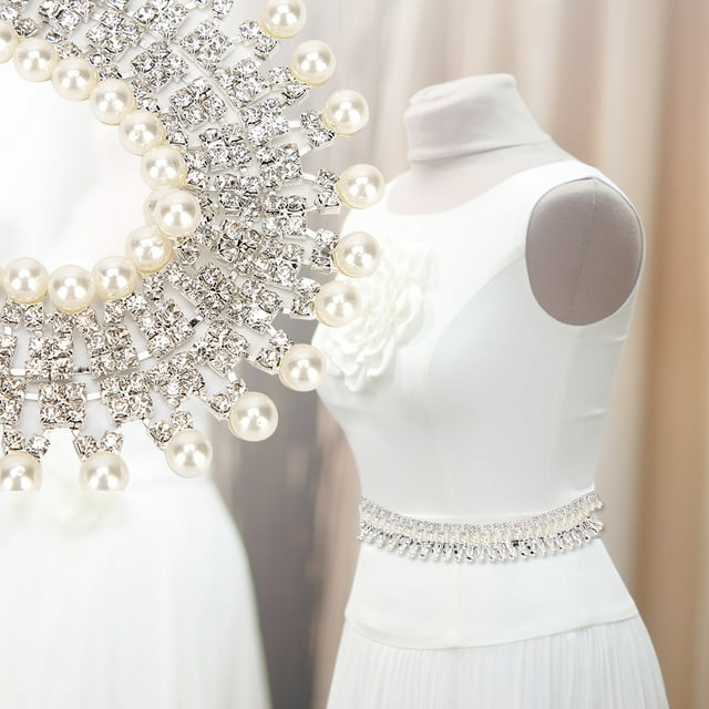 DIY Clothes Accessories,Pearl Rhinestone Chain Pendant Rhinestone Chain Sewing Pearl Rhinestone Chain Enhanced Features